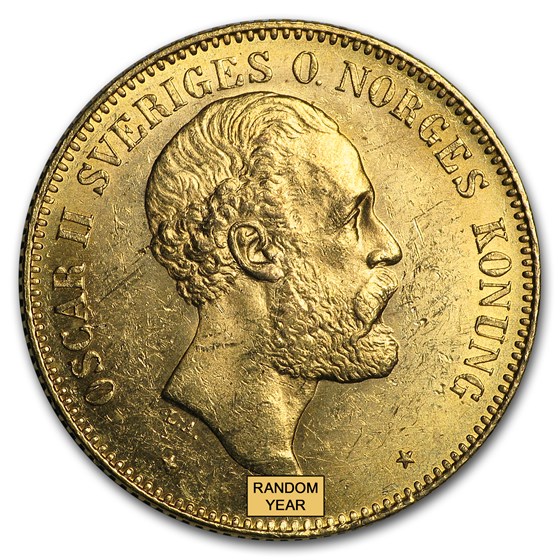 1872-1905 Sweden Gold 20 Kronor Oscar II (BU) 1872-1905 Sweden Gold 20 Kronor Oscar II (BU)