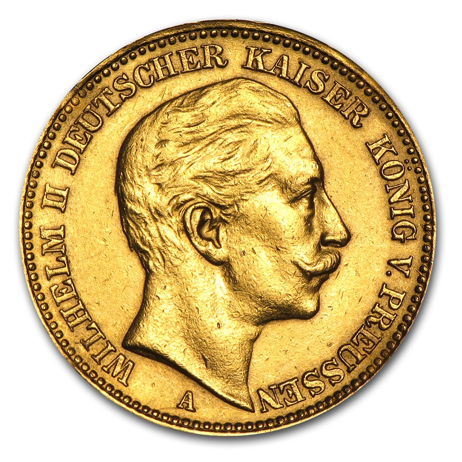 1872-1912 Germany Gold 20 Marks Prussia Avg Circ (Scruffy)