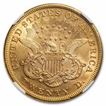 1872 $20 Liberty Gold Double Eagle AU-55+ NGC