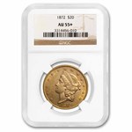 1872 $20 Liberty Gold Double Eagle AU-55+ NGC