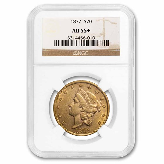1872 $20 Liberty Gold Double Eagle AU-55+ NGC 1872 $20 Liberty Gold Double Eagle AU-55+ NGC