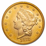 1872 $20 Liberty Gold Double Eagle AU-58 NGC
