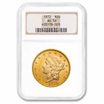 1872 $20 Liberty Gold Double Eagle AU-58 NGC