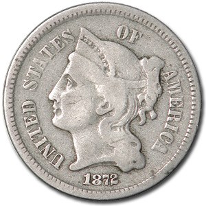1872 3 Cent Nickel VG 1872 3 Cent Nickel VG