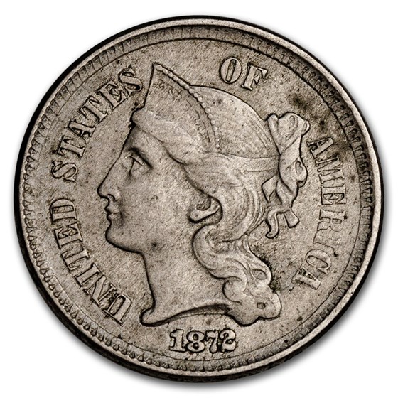 1872 3 Cent Nickel XF 1872 3 Cent Nickel XF