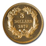 1872 $3 Gold Princess PF-64 Cameo NGC