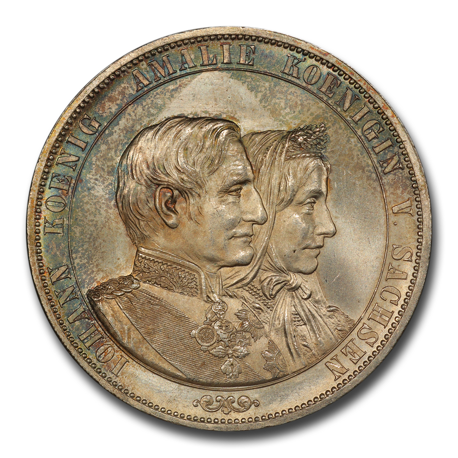 Buy 1872-B German States Saxony-Albertine Silver 2 Thaler MS-65+