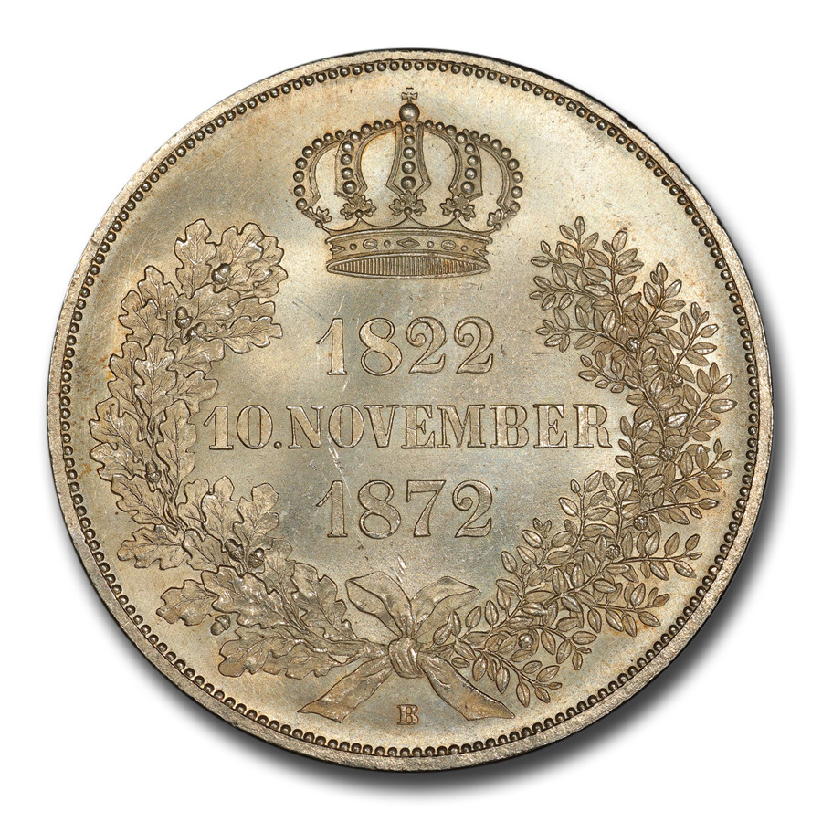 Buy 1872-B German States Saxony-Albertine Silver 2 Thaler MS-65+