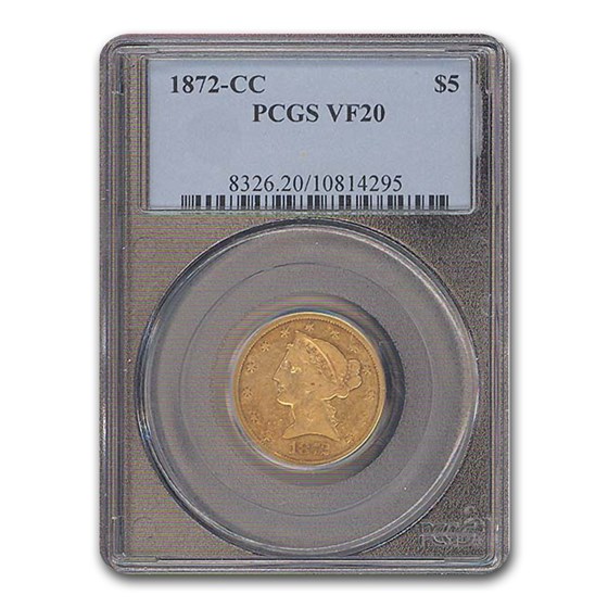 1872-CC $2.50 Liberty Gold Quarter Eagle VF-20 PCGS 1872-CC $2.50 Liberty Gold Quarter Eagle VF-20 PCGS