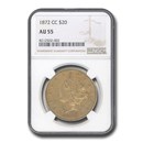 1872-CC $20 Liberty Gold Double Eagle AU-55 NGC