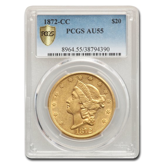 1872-CC $20 Liberty Gold Double Eagle AU-55 PCGS 1872-CC $20 Liberty Gold Double Eagle AU-55 PCGS