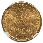 1872-CC $20 Liberty Gold Double Eagle AU-58 NGC