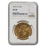 1872-CC $20 Liberty Gold Double Eagle AU-58 NGC