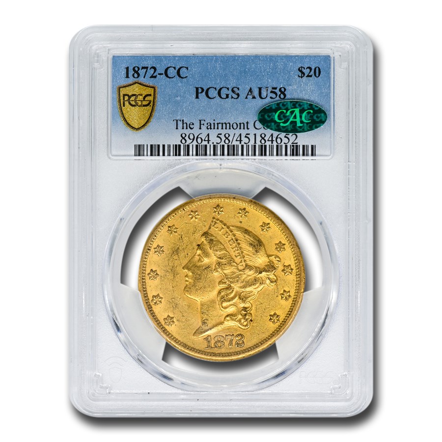 1872-CC $20 Liberty Gold Double Eagle AU-58 PCGS CAC