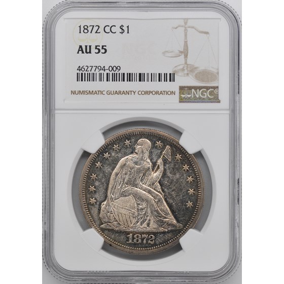 1872-CC Liberty Seated Dollar AU-55 NGC 1872-CC Liberty Seated Dollar AU-55 NGC