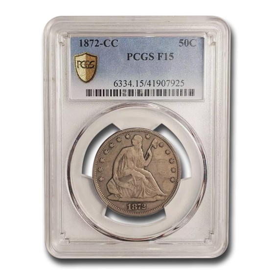 1872-CC Liberty Seated Half Dollar Fine-15 PCGS 1872-CC Liberty Seated Half Dollar Fine-15 PCGS