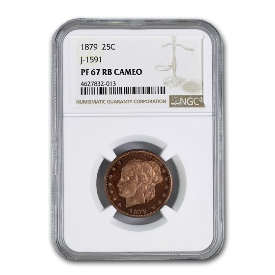 1872 Copper 25¢ Pattern PF-67 Cameo NGC (J-1591, Red/Brown) 1872 Copper 25¢ Pattern PF-67 Cameo NGC (J-1591, Red/Brown)