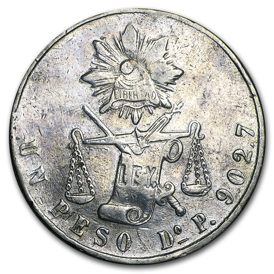 1872 Do P Mexico Peso Silver VF