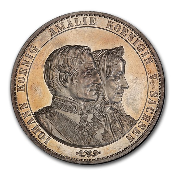 1872 German State Saxony-Albertine Silver 2 Thaler PR-63 PCGS 1872 German State Saxony-Albertine Silver 2 Thaler PR-63 PCGS