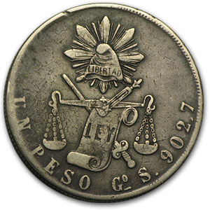 Buy 1872 Go S Mexican Peso Silver VF | APMEX