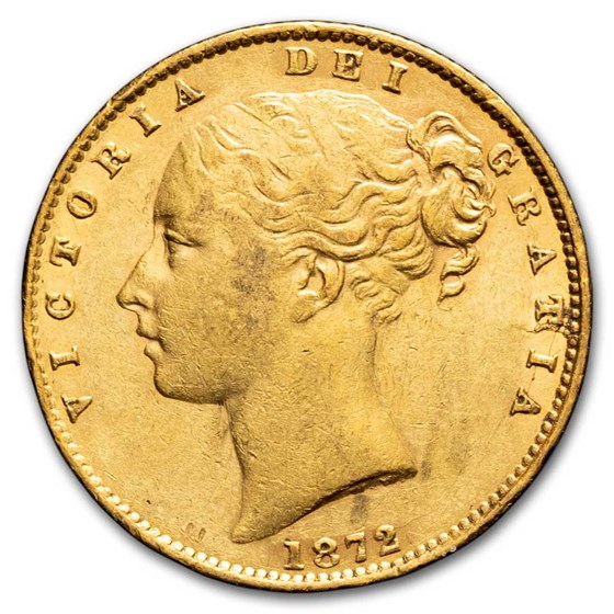 1872 Great Britain Gold Sovereign Victoria Shield AU (D#23) 1872 Great Britain Gold Sovereign Victoria Shield AU (D#23)
