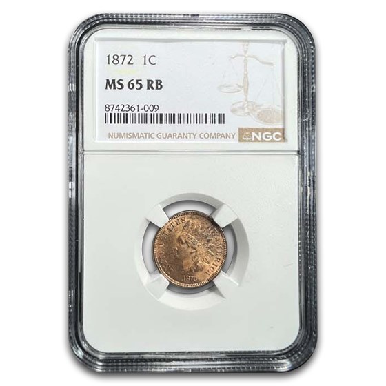 1872 Indian Head Cent MS-65 NGC (Red/Brown)