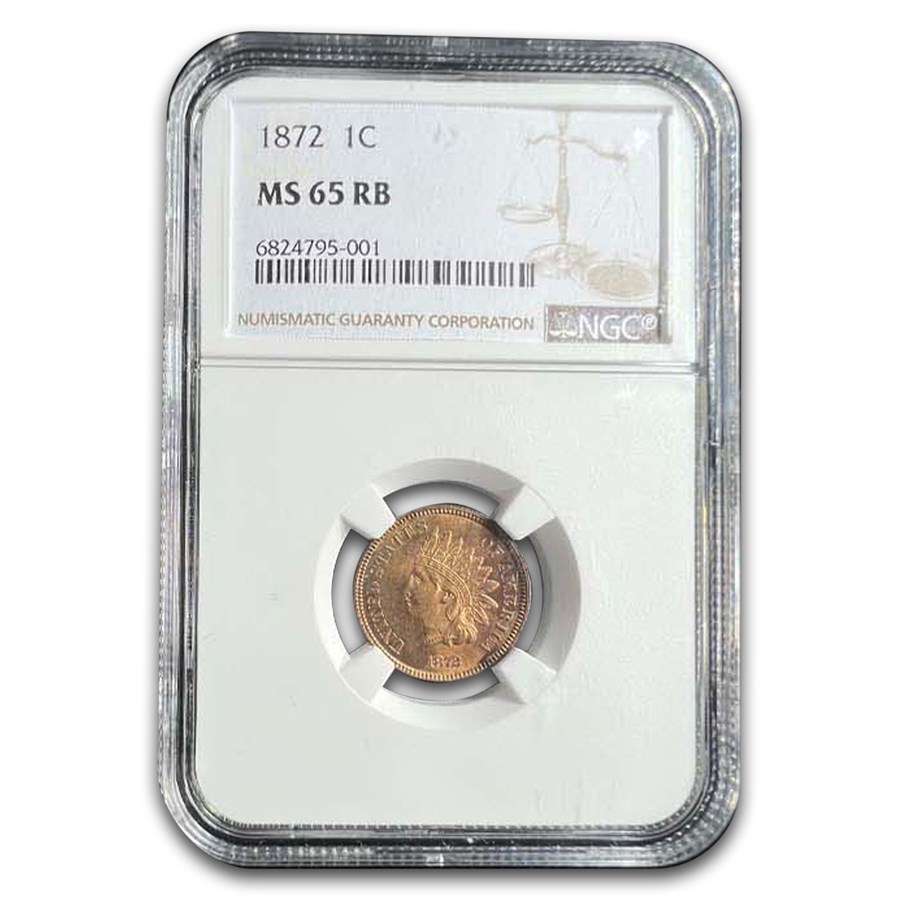 1872 Indian Head Cent MS-65 NGC (Red/Brown)