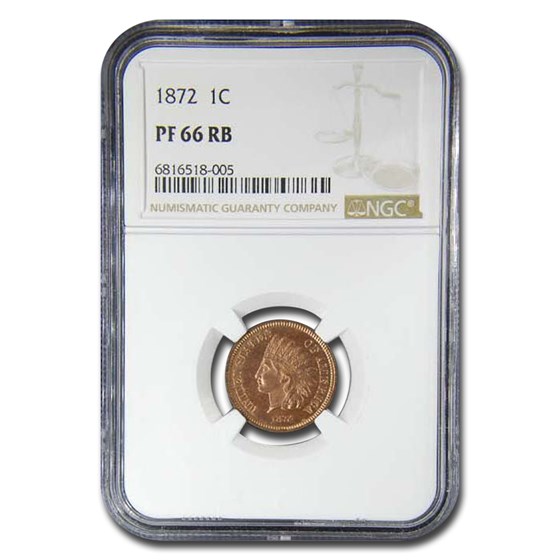 1872 Indian Head Cent PF-66 NGC (Red/Brown) 1872 Indian Head Cent PF-66 NGC (Red/Brown)