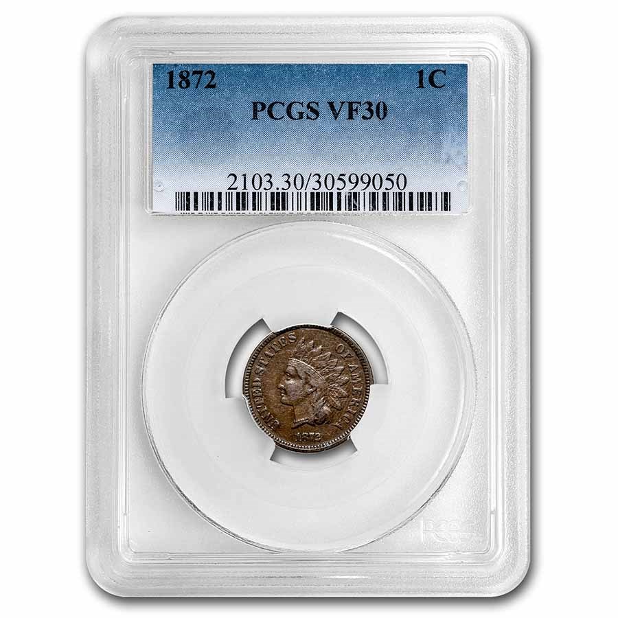 1872 Indian Head Cent VF-30 PCGS