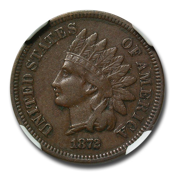 1872 Indian Head Cent VF-35 NGC 1872 Indian Head Cent VF-35 NGC