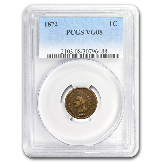 1872 Indian Head Cent VG-8 PCGS (Brown) 1872 Indian Head Cent VG-8 PCGS (Brown)