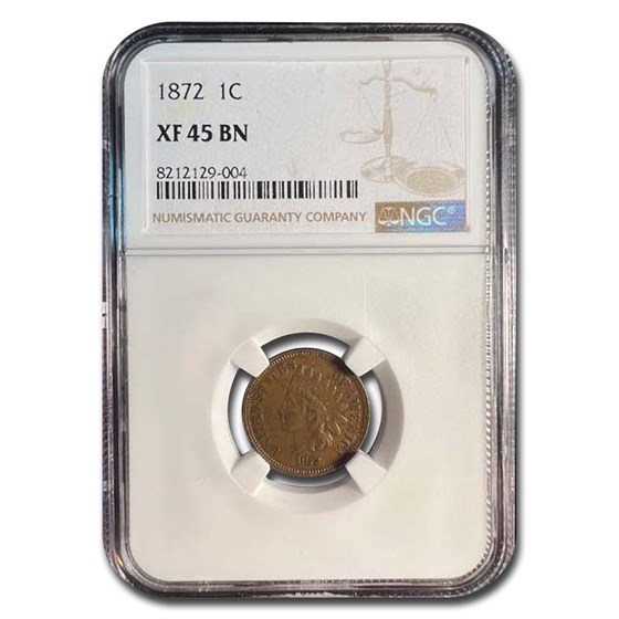 1872 Indian Head Cent XF-45 NGC (Brown) 1872 Indian Head Cent XF-45 NGC (Brown)