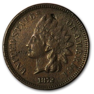 1872 Indian Head Cent XF Details 1872 Indian Head Cent XF Details