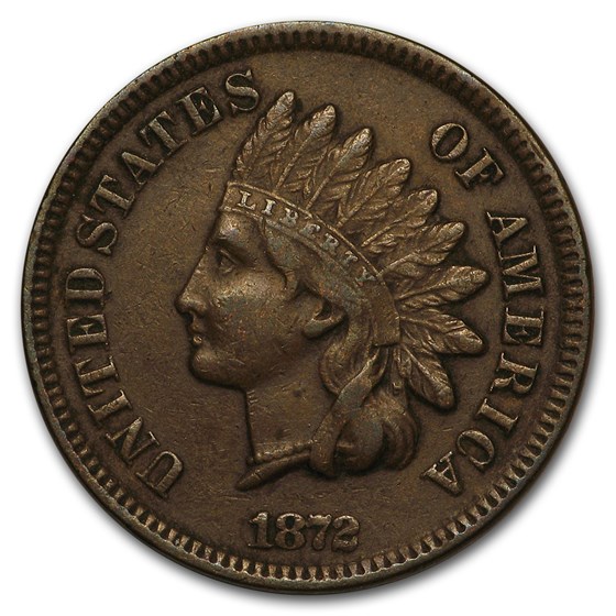 1872 Indian Head Cent XF 1872 Indian Head Cent XF