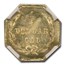 1872 Liberty Octagonal 25 Cent Gold MS-66 NGC (PL, BG-725)