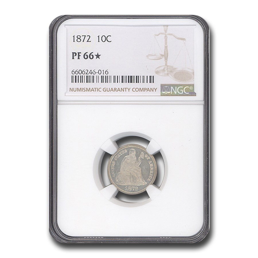 1872 Liberty Seated Dime PF-66* NGC
