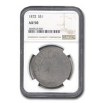 1872 Liberty Seated Dollar AU-50 NGC