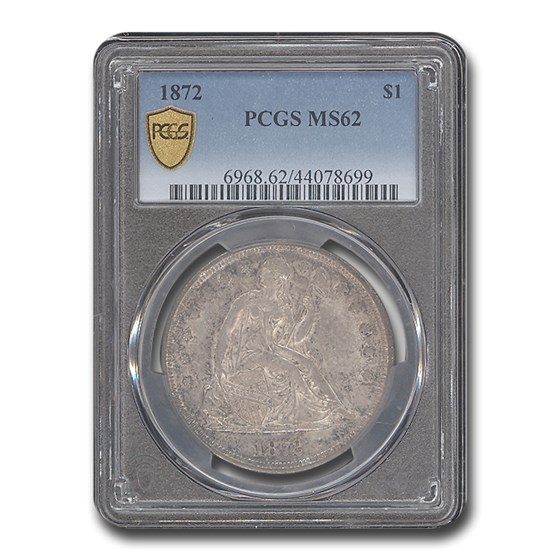 1872 Liberty Seated Dollar MS-62 PCGS 1872 Liberty Seated Dollar MS-62 PCGS