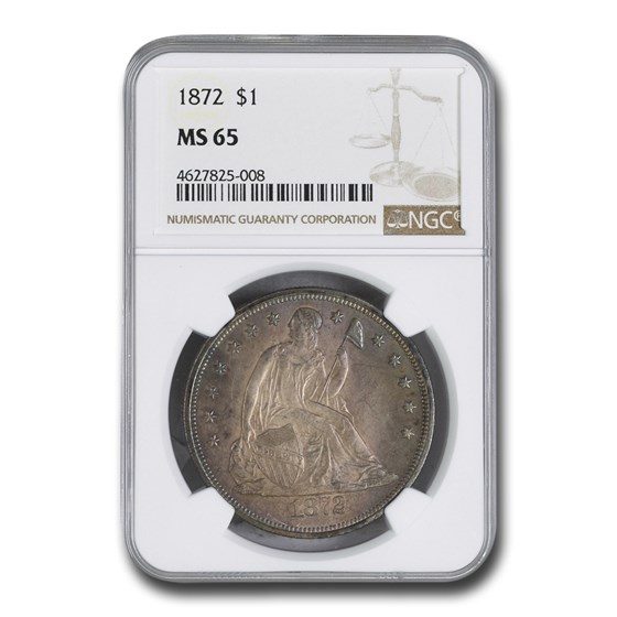 1872 Liberty Seated Dollar MS-65 NGC 1872 Liberty Seated Dollar MS-65 NGC