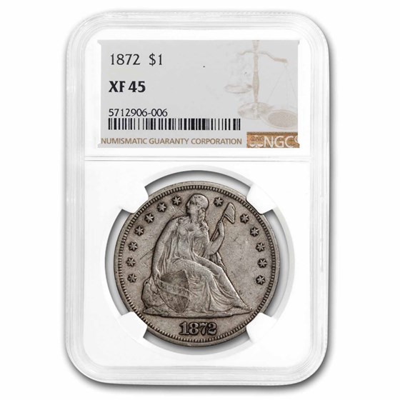 1872 Liberty Seated Dollar XF-45 NGC 1872 Liberty Seated Dollar XF-45 NGC