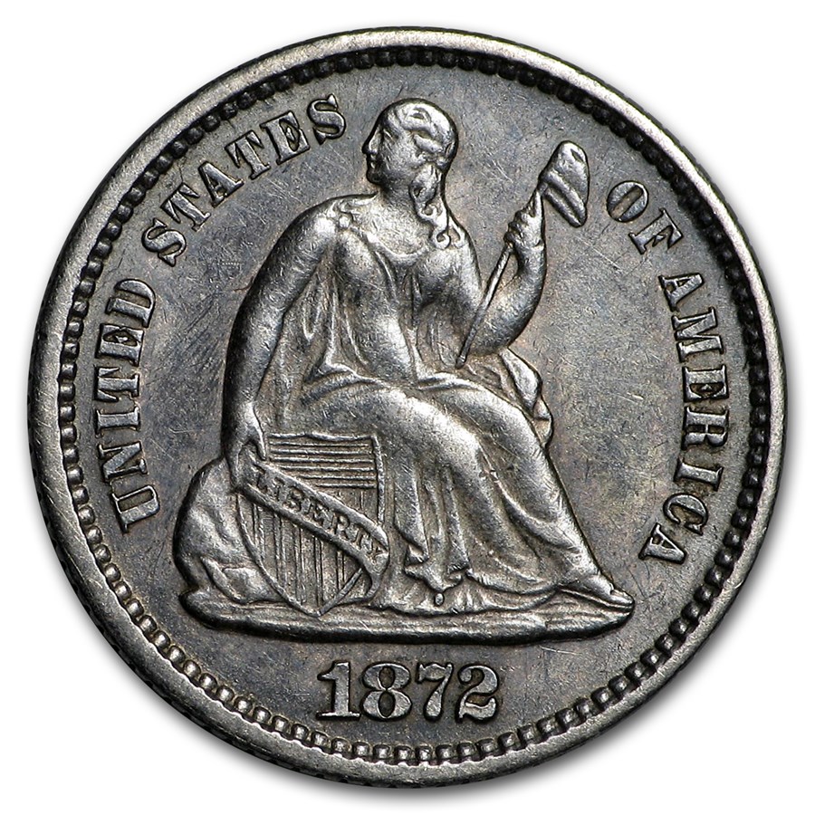 1872 Liberty Seated Half Dime AU