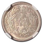 1872 Liberty Seated Half Dime MS-66 NGC