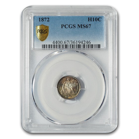 1872 Liberty Seated Half Dime MS-67 PCGS 1872 Liberty Seated Half Dime MS-67 PCGS