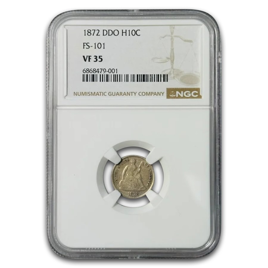 1872 Liberty Seated Half Dime VF-35 NGC (DDO)