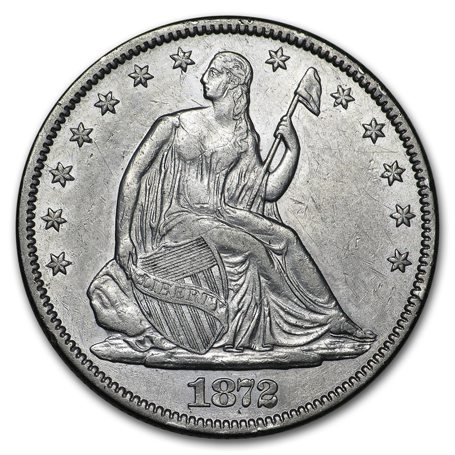 1872 Liberty Seated Half Dollar AU