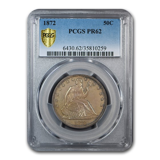 1872 Liberty Seated Half Dollar PR-62 PCGS 1872 Liberty Seated Half Dollar PR-62 PCGS