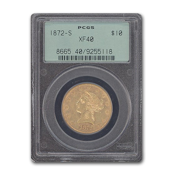 1872-S $10 Liberty Gold Eagle XF-40 PCGS 1872-S $10 Liberty Gold Eagle XF-40 PCGS