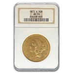 1872-S $20 Liberty Gold Double Eagle AU-53 NGC