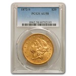 1872-S $20 Liberty Gold Double Eagle AU-58 PCGS