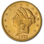 1872-S $20 Liberty Gold Double Eagle AU